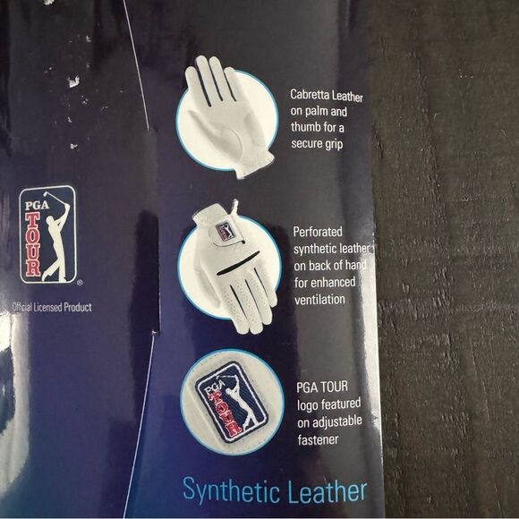PGA Tour Men's SwingSoft Synthetic Leather Golf Glove Left Hand S NWT - Picture 3 of 4